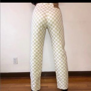 Holiday the label kokomoko ckeck pant in cream